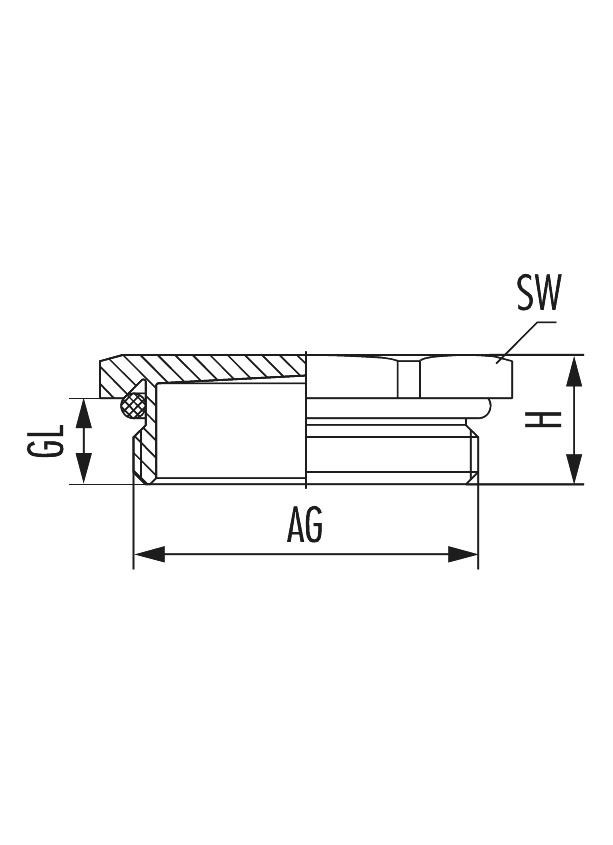 Plug V-Ms-FKM-Ex with o-ring, Cable Gland