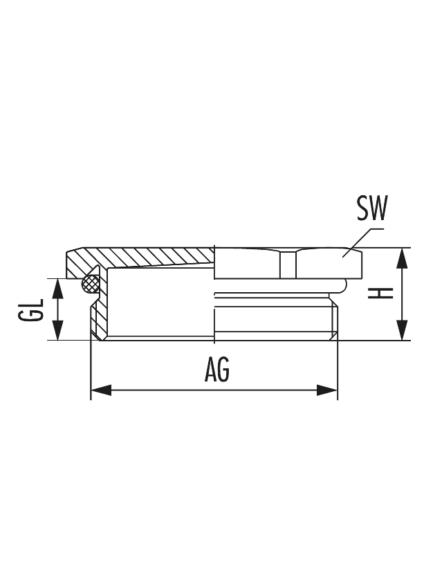 Plug V-NE-Ms-SD with o-ring, Cable Gland