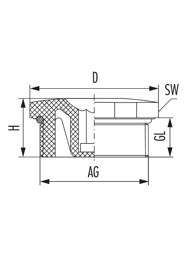Plug V-NE-SD with o-ring, Cable Gland