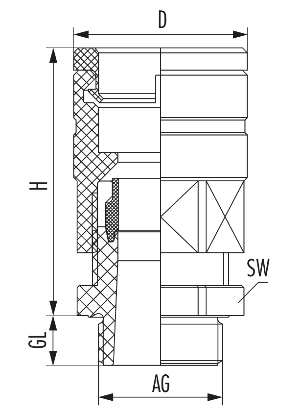 Polyamid-Fitting Duo-PA, Kabelverschraubung
