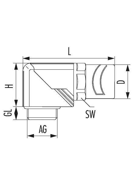 Polyamid-Fitting W, Kabelverschraubung