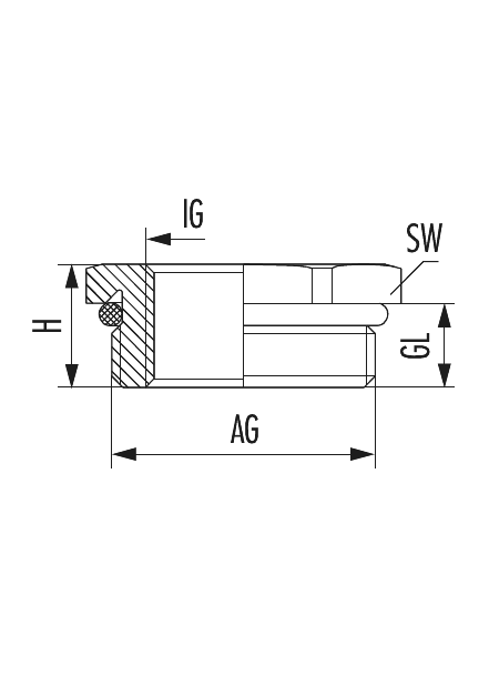 ﻿Réduction RSD-INOX-Ex avec joint torique, Cable Gland