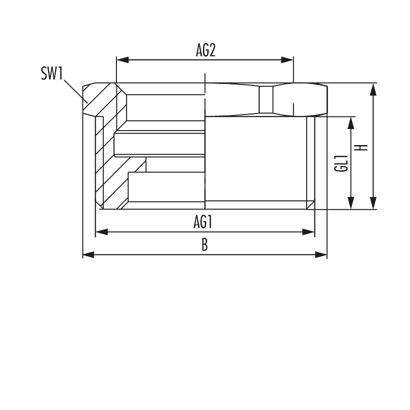 Reduktion mit Außengewinde