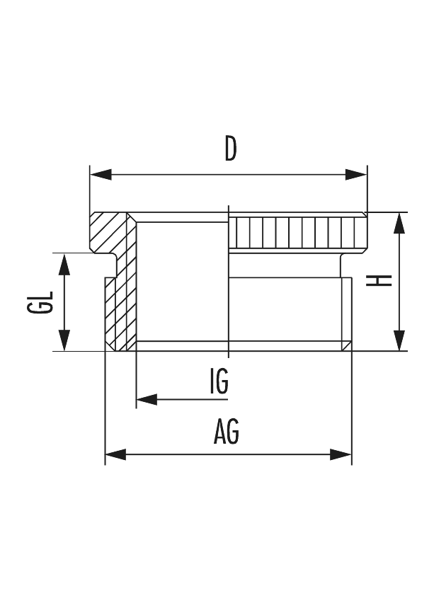 Reduzierung R-H, Kabelverschraubung