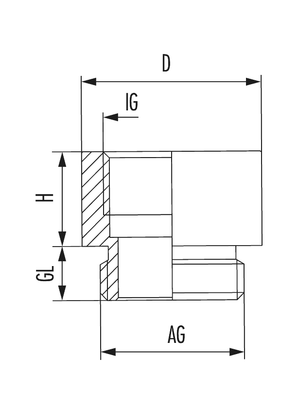 Reduzierung RE-Ms, Kabelverschraubung