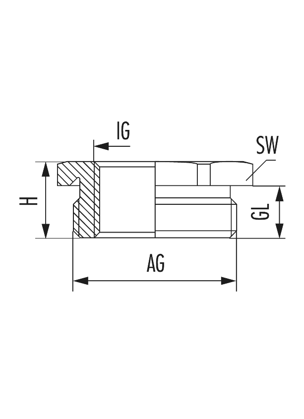 Reduzierung RS-INOX, Kabelverschraubung
