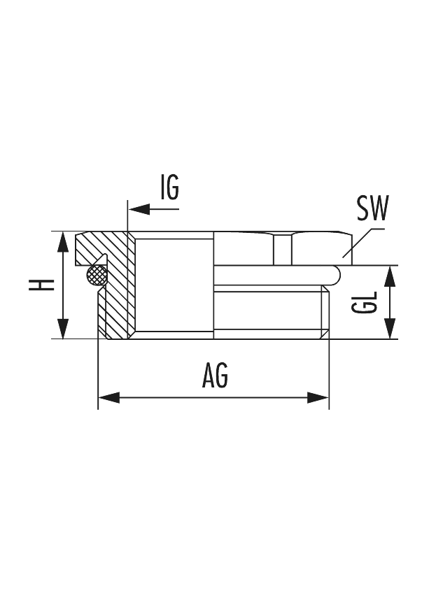 Reduzierung RSD-INOX mit O-Ring, Kabelverschraubung