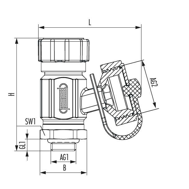 SFE-Hahn mit Handrad