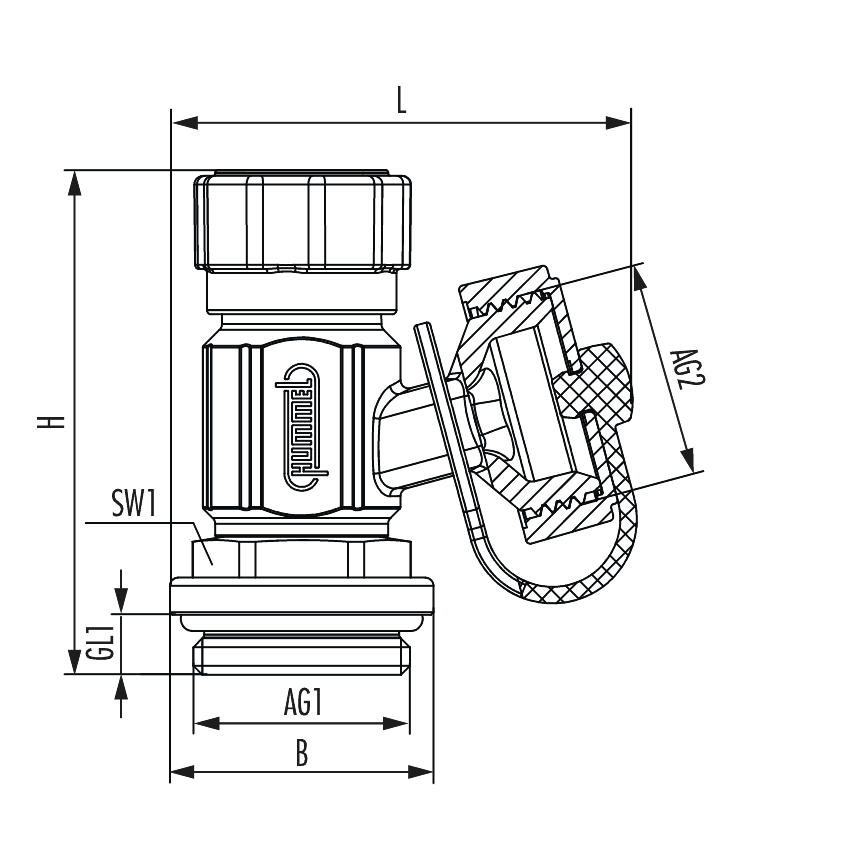 SFE valve with handwheel control black