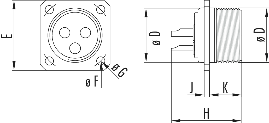 Standard Connecteur d'appareil avec bride