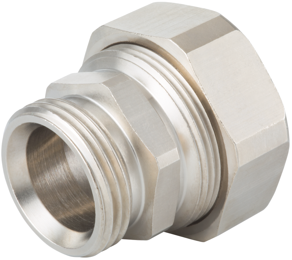 Steel pipe adapter with Eurocone external thread