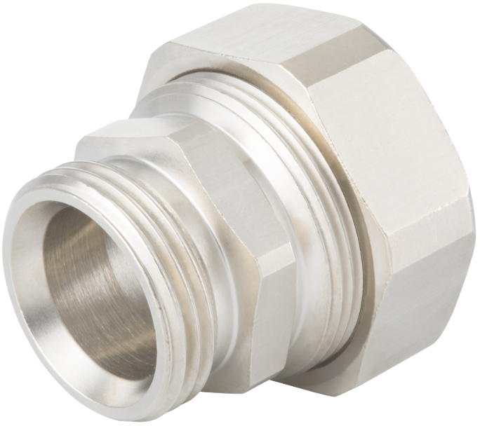 Steel pipe adapter with Eurocone external thread