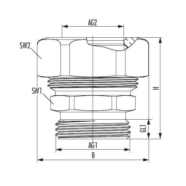 Steel pipe adapter with Eurocone external thread