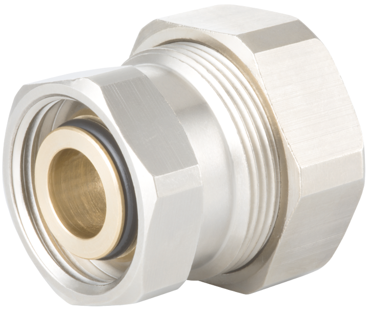 Steel pipe adapter with Eurocone internal thread