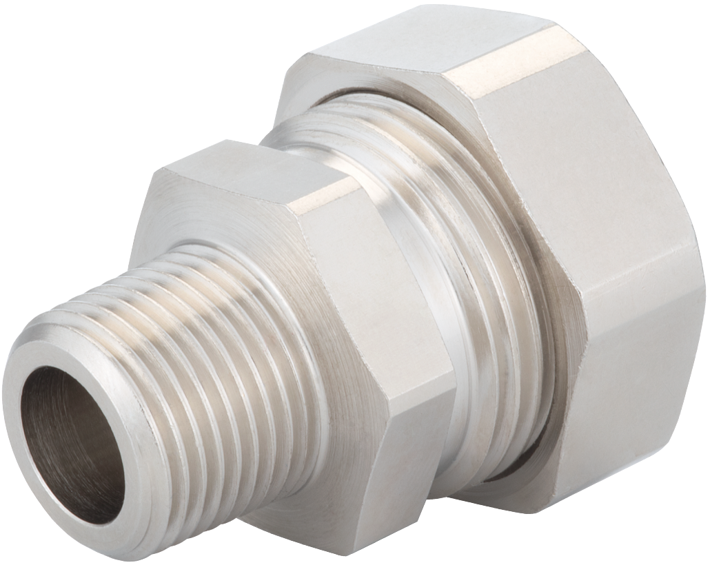 Steel pipe adapter with external thread