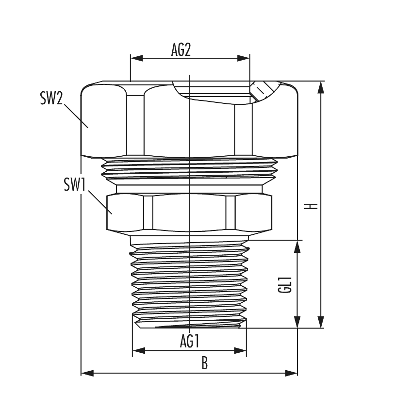 Steel pipe adapter with external thread