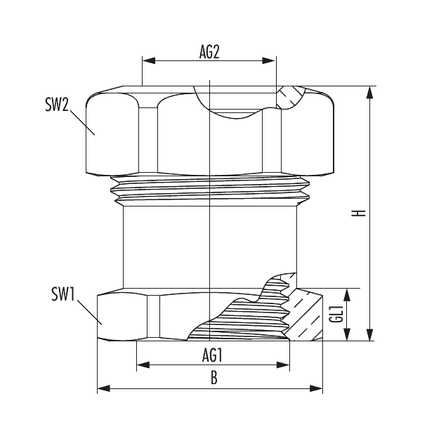 Steel pipe adapter with internal thread