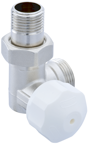 Thermostatic valve angular shape left