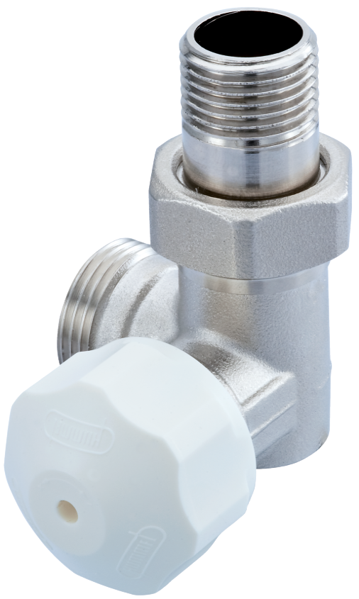 Thermostatic valve angular shape right