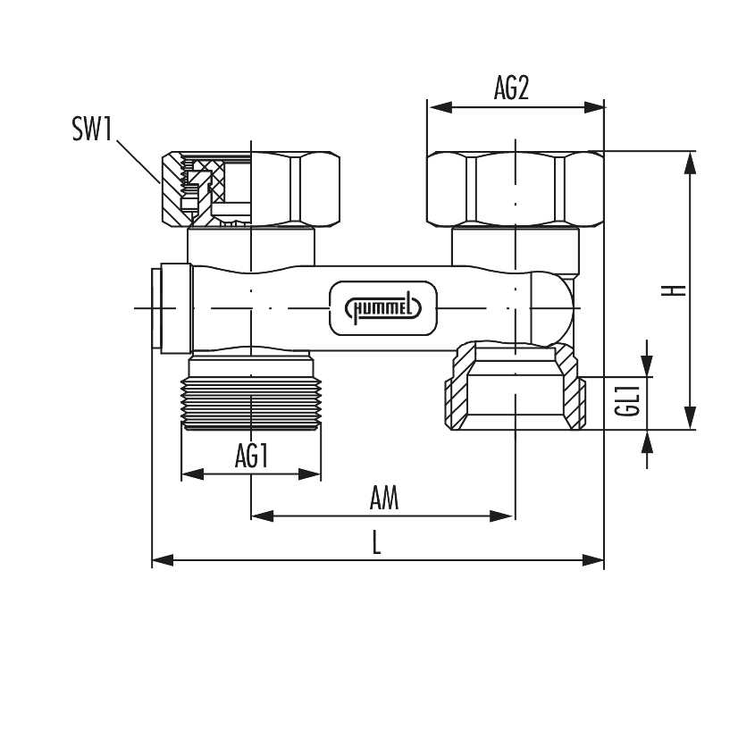 Umlenkstück Durchgangsform