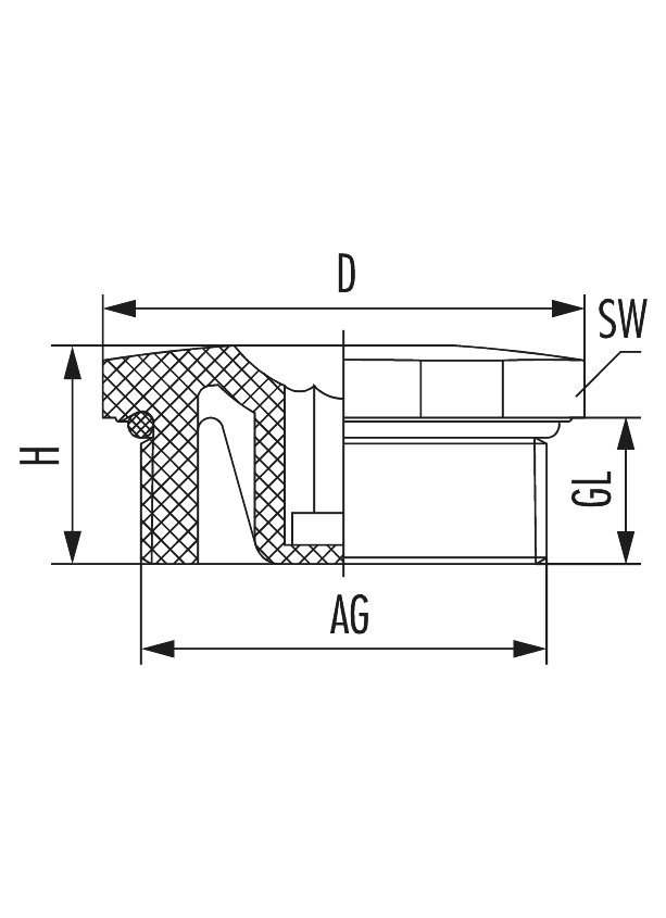 Verschluss V-Ex mit O-Ring, Kabelverschraubung