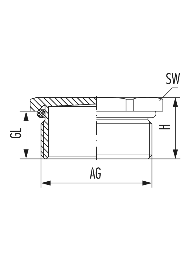 Verschluss V-Ms-Ex d, Kabelverschraubung