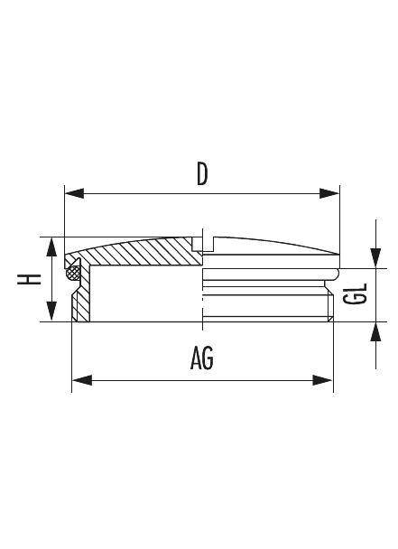 Verschluss V-N-Ms-SD mit O-Ring, Kabelverschraubung