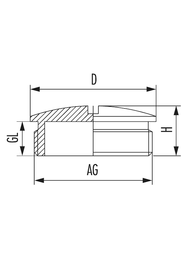 Verschluss V-N-Ms, Kabelverschraubung