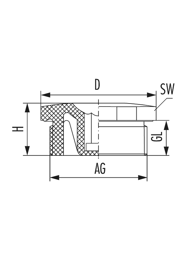 Verschluss V-NE, Kabelverschraubung