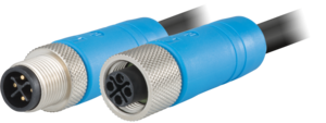 M12 Power moulded – coding S, Power, M12, Brass, Circular Connector, Connector, moulded circular connectors
