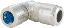 M12 Power Winkelkabelsteckverbinder, Leistung, M12, Messing, Rundsteckverbinder, Steckverbinder, Winkelsteckverbinder