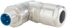 M12 Power Winkelkupplungssteckverbinder, Leistung, M12, Messing, Rundsteckverbinder, Steckverbinder, Winkelsteckverbinder