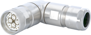 M23 Fast Ethernet PoE right angle cable connector, M23, Circular Connector, Connector